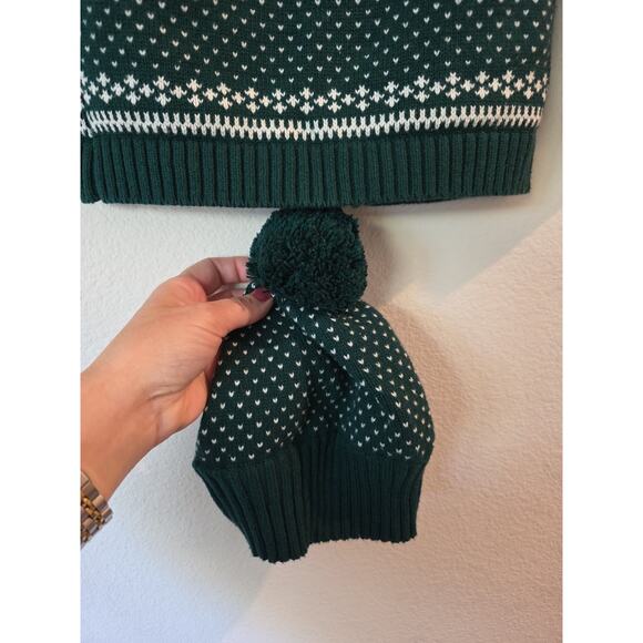 Tahari Boys Sz 18 Mo Fair Isle 2 Piece Sweater Winter Hat Set Holiday Xmas - Picture 6 of 7